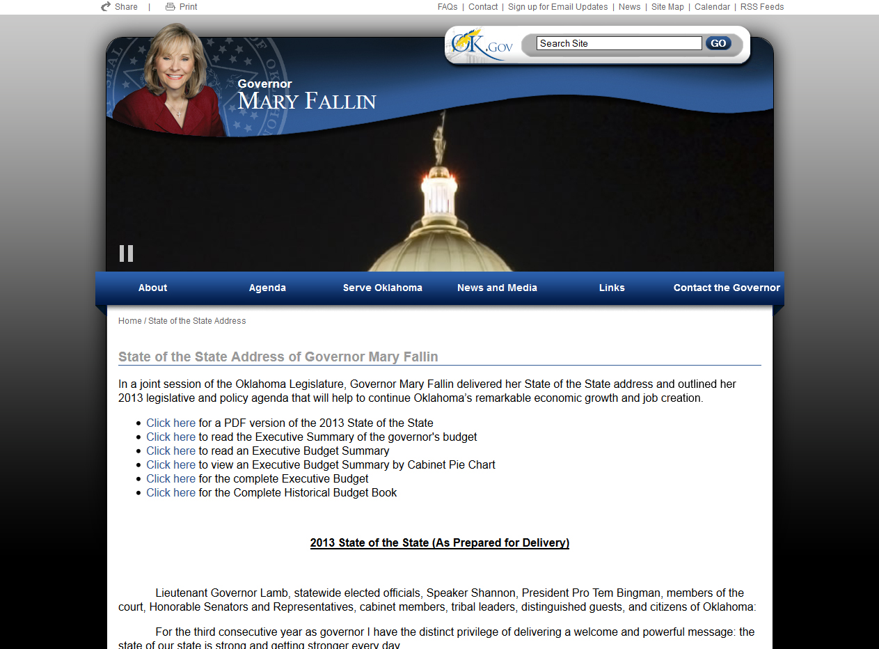 Governor's Website