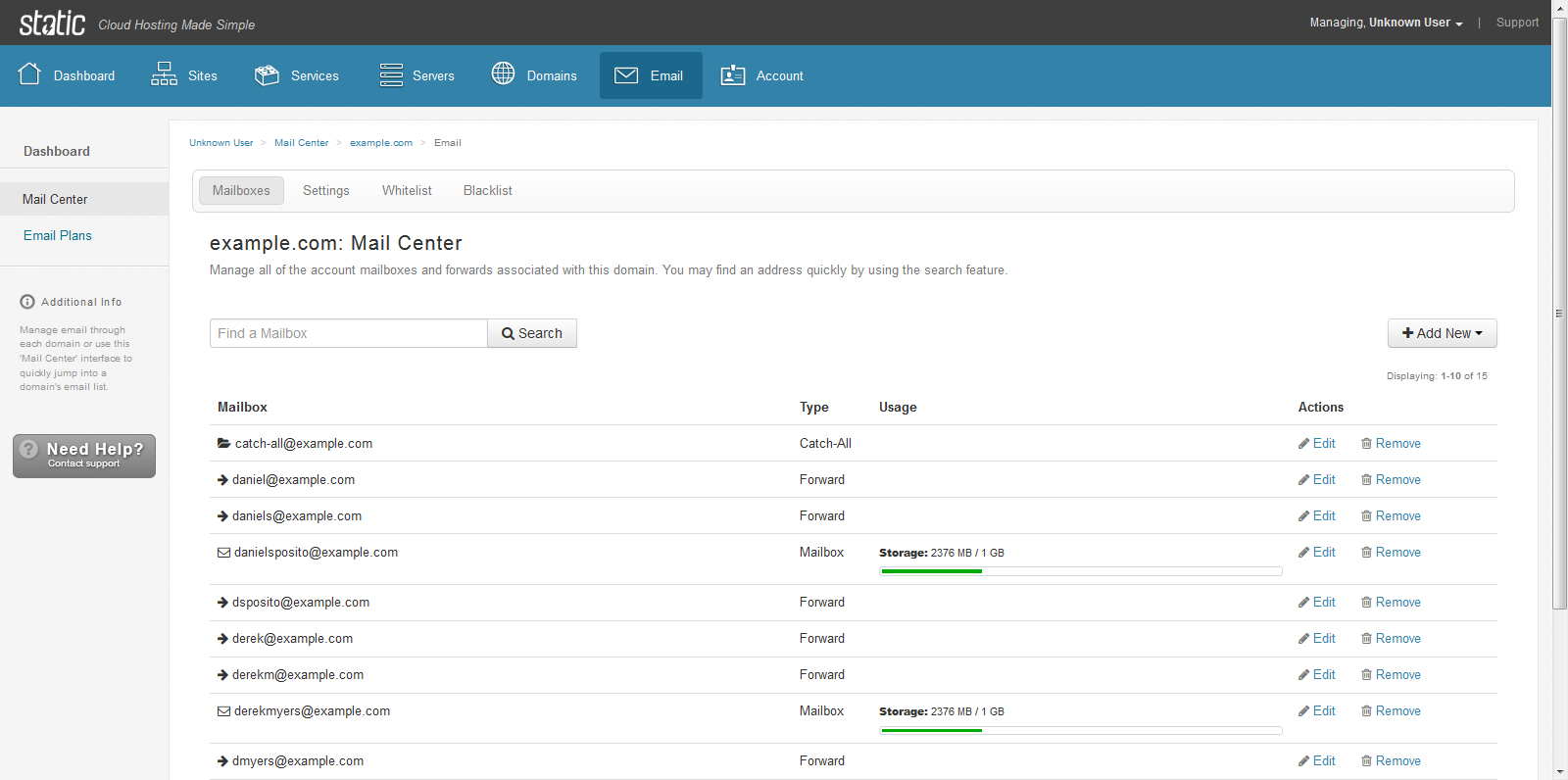 Static Cloud Hosting Control Panel